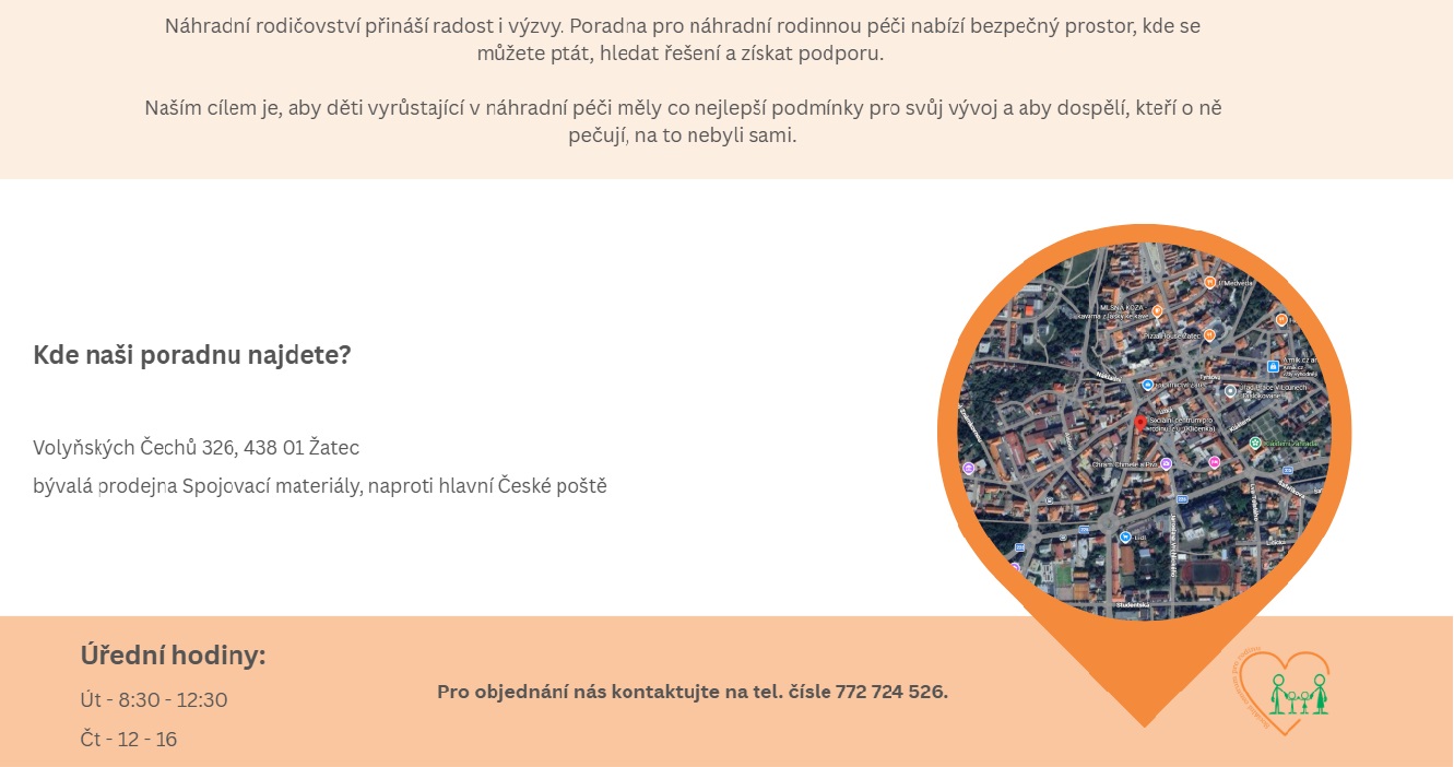 Kontakty Edukace rodičů Rodinná poradna Žatec, Podbořany, Most, Kněževes, Rakovník